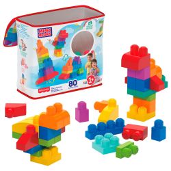 MEGA BLOKS - GRAND SAC DE BLOCKS DE CONSTRUCTION 80 PIÈCES - BLEU